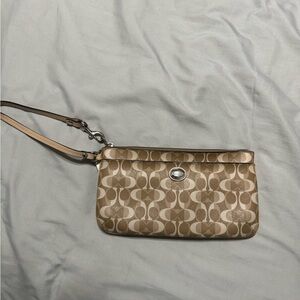 Coach Tan Wristlet Bag